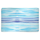Faded Blue Stripe Comfy Pet Crate Mat, 1.5 Inch Thick, 3 Sizes