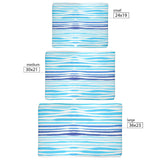 Faded Blue Stripe Comfy Pet Crate Mat, 1.5 Inch Thick, 3 Sizes