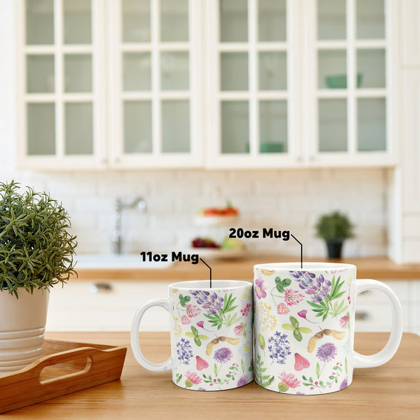 Botanical Floral Watercolor 20 ozJumbo Ceramic mug