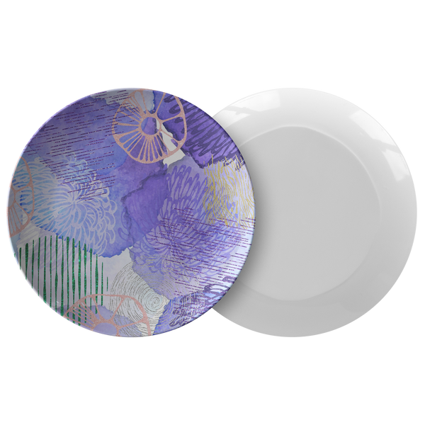 Cool Abstract Blue Purple ThermoSāf® Polymer 10" Dinner Plate Microwave Safe