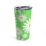 Fresh Daisies On Green Stainless Steel 20 oz. Vacuum Insulated Tumbler, Tight Sealed Clear Lid, Travel Sized