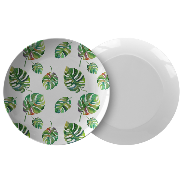 Big Tropical Leaves ThermoSāf® Polymer 10" Dinner Plate Microwave Safe