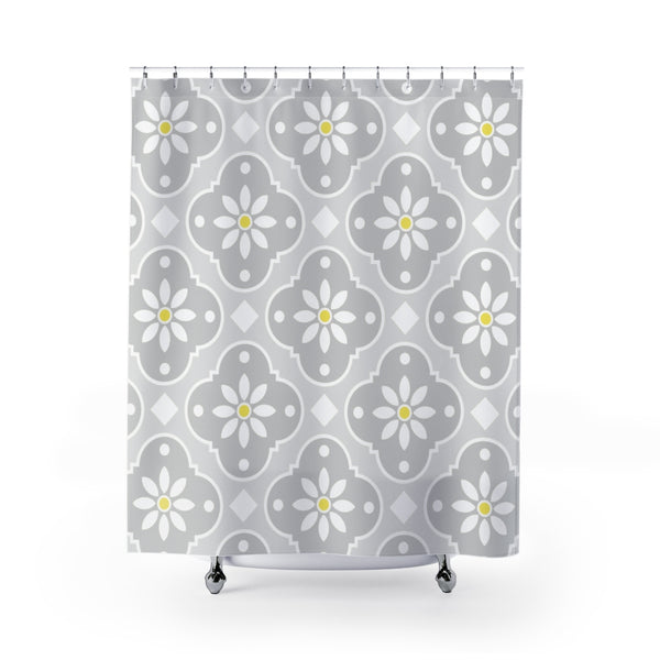 Daisy Deco in Grays Fabric Shower Curtain, Bath Decor, Classic Original Design, 71 x 74,