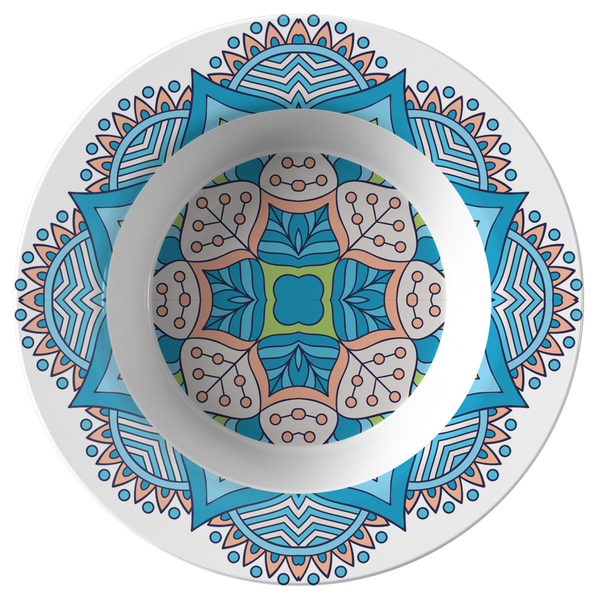 Adele Mandala Designer 8.5 Inch Bowl - Microwave, Dishwasher Safe - Mind Body Spirit