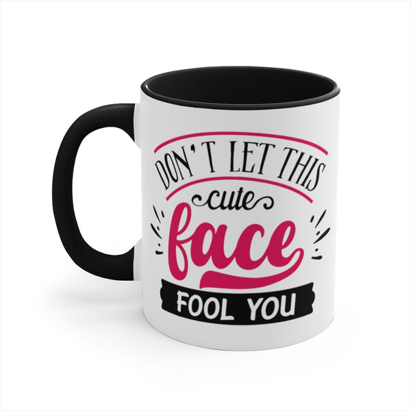 Don't Let This Cute Face Fool You Ceramic Coffee Mugs With Color Glazed Interior In 5 Colors