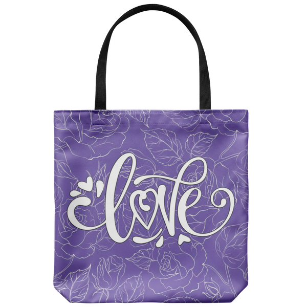 Love and Roses Custom Design Tote Bag 18 x 18, 4 Colors - Mind Body Spirit