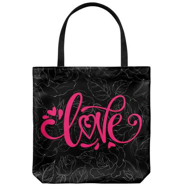 Love and Roses Custom Design Tote Bag 18 x 18, 4 Colors - Mind Body Spirit