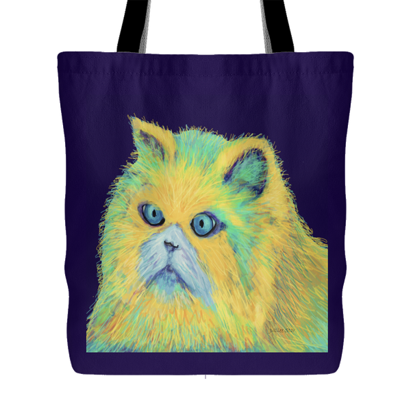 Kitty Blue Eyes Original Design Tote Bag, Shopping, Beach Bag, 18 x 18 - Mind Body Spirit