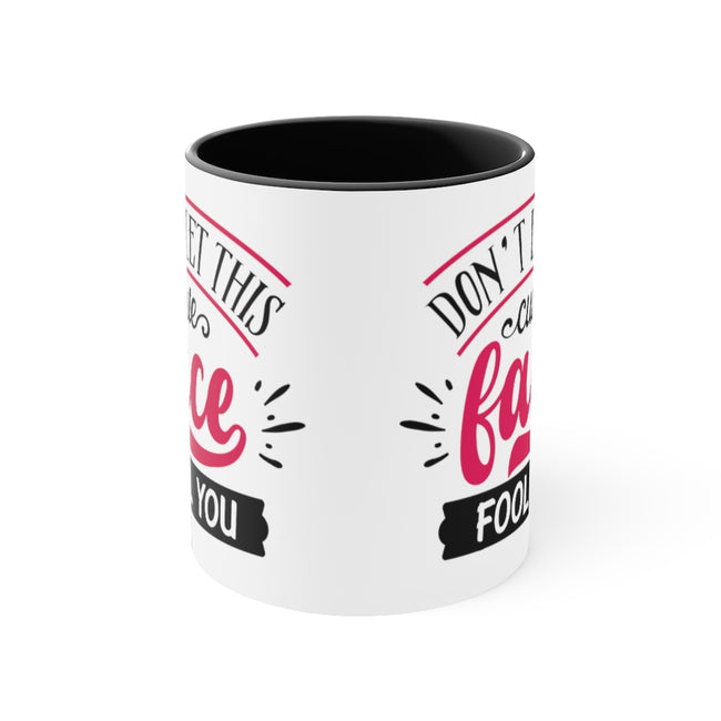 Don't Let This Cute Face Fool You Ceramic Coffee Mugs With Color Glazed Interior In 5 Colors