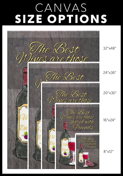 Best Drink Shared With Friends Wood Look Original Canvas Wall Art - Mind Body Spirit