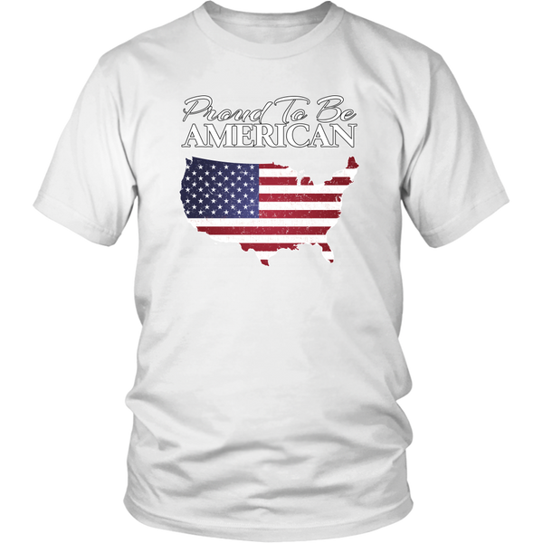 Proud To Be American USA Shaped Flag Unisex T-Shirt, Cotton Tee