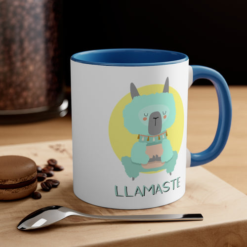 Llamaste Cute Llama Ceramic Coffee Mugs With Color Glazed Interior In 5 Colors 11 oz