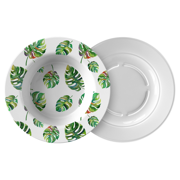 Big Tropical Leaves ThermoSāf® Polymer 8.5 Inch Bowl Microwave Safe