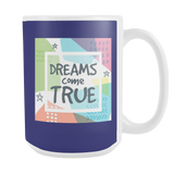 Dreams Come True Large 15 oz Ceramic Mug - White, Sage, Navy - Mind Body Spirit