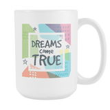 Dreams Come True Large 15 oz Ceramic Mug - White, Sage, Navy - Mind Body Spirit