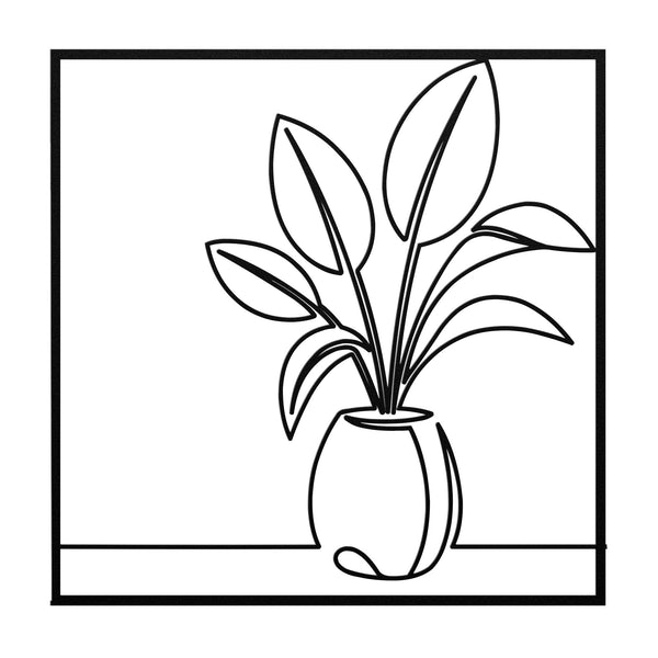 Banana Leaf Plant In Pot In Frame Metal Wall Decor Wall Art Tropical Plant Wall Decoration