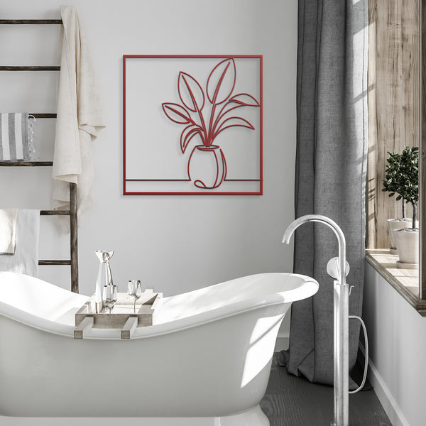 Banana Leaf Plant In Pot In Frame Metal Wall Decor Wall Art Tropical Plant Wall Decoration