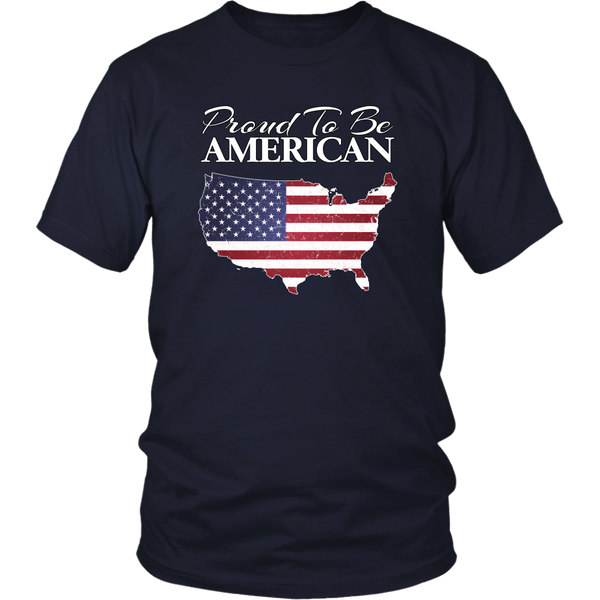 Proud To Be American USA Shaped Flag Unisex T-Shirt, Cotton Tee