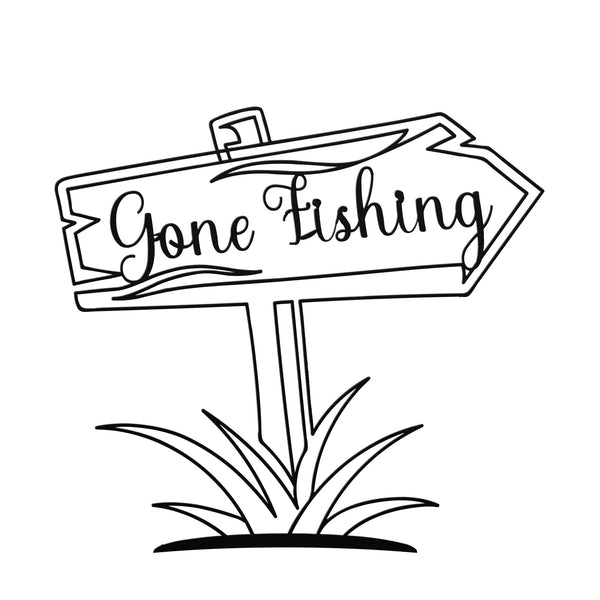 Gone Fishing Sign Post Custom Metal Wall Decor Wall Art Tropical Plant Wall Decoration