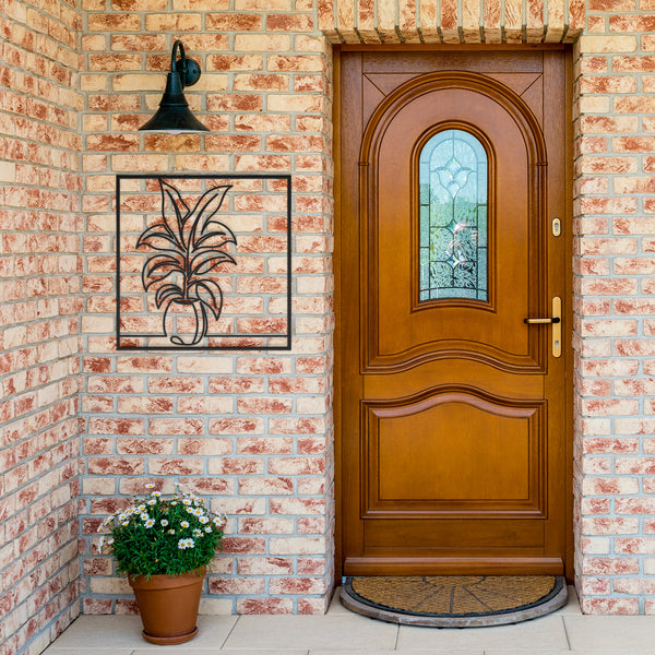 Hosta Plant In Frame Custom Metal Wall Decor Wall Art Tropical Plant Wall Decoration