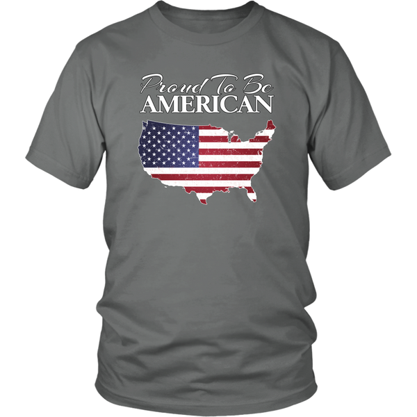 Proud To Be American USA Shaped Flag Unisex T-Shirt, Cotton Tee