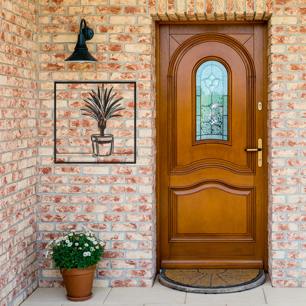 Kentia Potted Palm In Frame Metal Wall Decor Wall Art Tropical Plant Wall Decoration