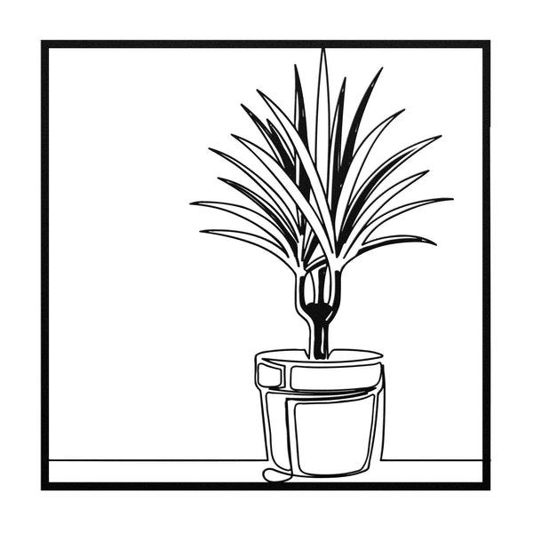 Kentia Potted Palm In Frame Metal Wall Decor Wall Art Tropical Plant Wall Decoration