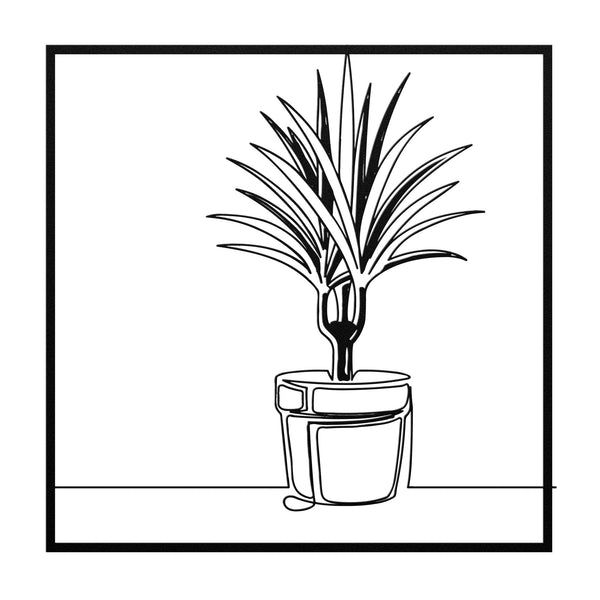 Kentia Potted Palm In Frame Metal Wall Decor Wall Art Tropical Plant Wall Decoration