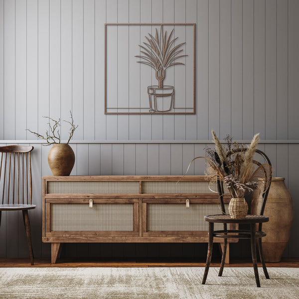 Kentia Potted Palm In Frame Metal Wall Decor Wall Art Tropical Plant Wall Decoration