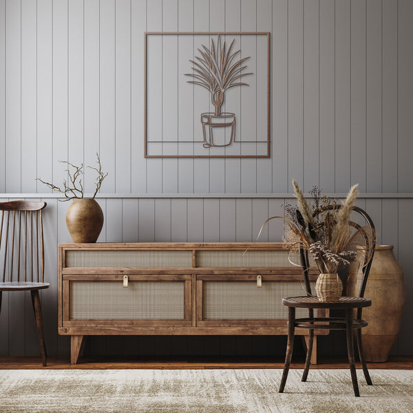 Kentia Potted Palm In Frame Metal Wall Decor Wall Art Tropical Plant Wall Decoration