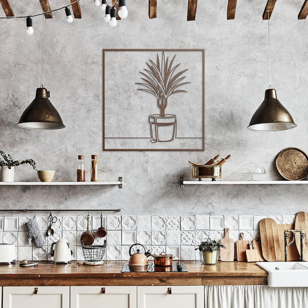 Kentia Potted Palm In Frame Metal Wall Decor Wall Art Tropical Plant Wall Decoration