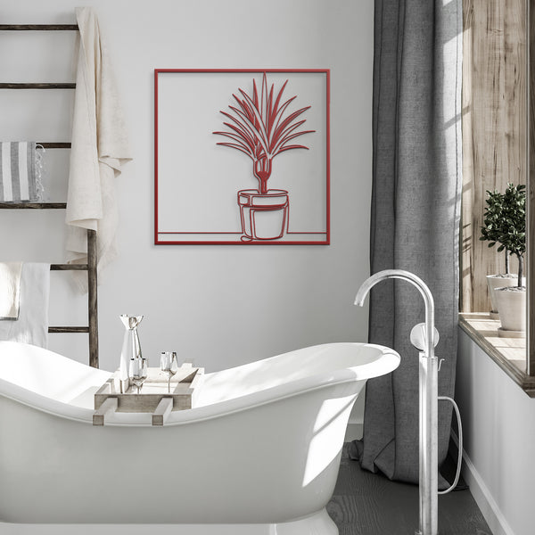 Kentia Potted Palm In Frame Metal Wall Decor Wall Art Tropical Plant Wall Decoration