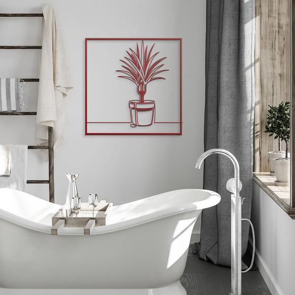 Kentia Potted Palm In Frame Metal Wall Decor Wall Art Tropical Plant Wall Decoration