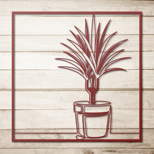 Kentia Potted Palm In Frame Metal Wall Decor Wall Art Tropical Plant Wall Decoration