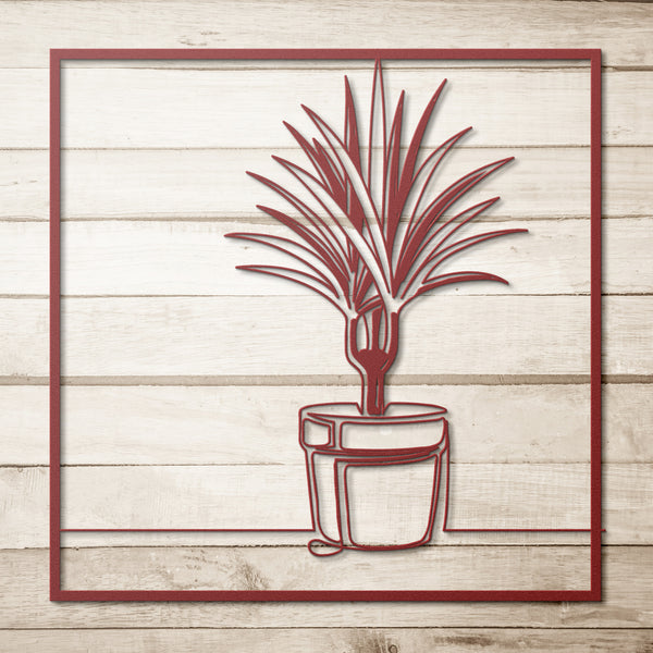 Kentia Potted Palm In Frame Metal Wall Decor Wall Art Tropical Plant Wall Decoration