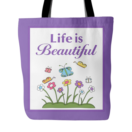 Happiness Blooms From Within Custom Designed Tote Bag 18 x 18