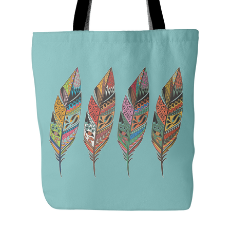 'Andi' Folk Flowers Custom Design Tote Bag 18 x 18