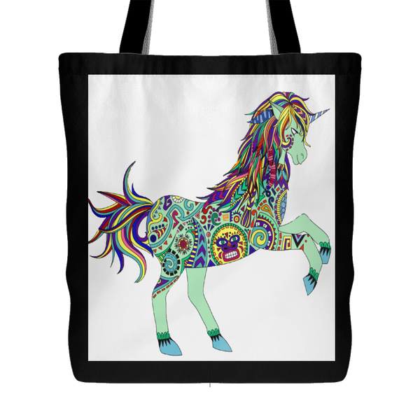 Boho Unicorn Tote Bag, Shopping Bag, Beach Bag 18 x 18 - 3 Colors - Mind Body Spirit