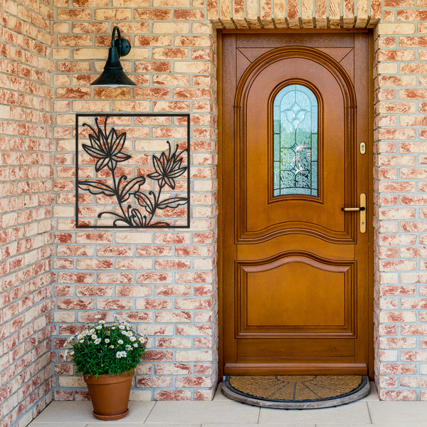 Modern Spiky Flowers Metal Wall Decor Wall Art Floral Art Wall Decoration