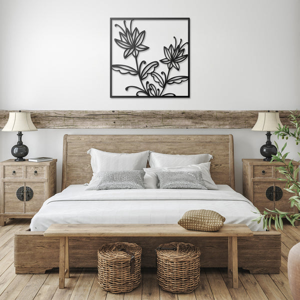 Modern Spiky Flowers Metal Wall Decor Wall Art Floral Art Wall Decoration