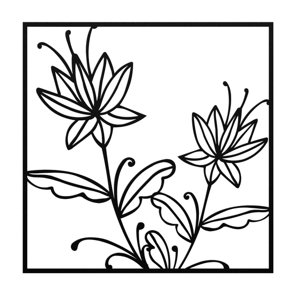 Modern Spiky Flowers Metal Wall Decor Wall Art Floral Art Wall Decoration