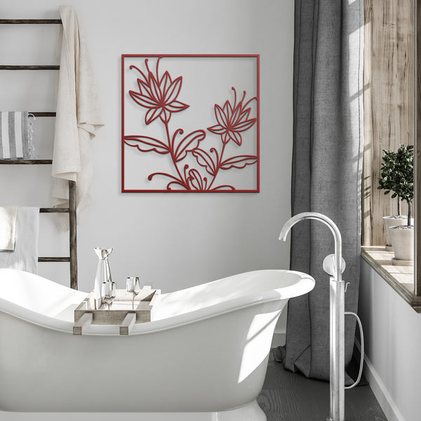 Modern Spiky Flowers Metal Wall Decor Wall Art Floral Art Wall Decoration