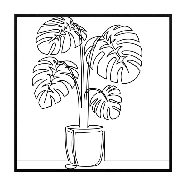 Palm Fronds In Pot Framed Metal Wall Decor Wall Art Plants Botanical Wall Decoration