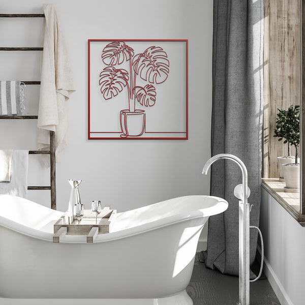 Palm Fronds In Pot Framed Metal Wall Decor Wall Art Plants Botanical Wall Decoration