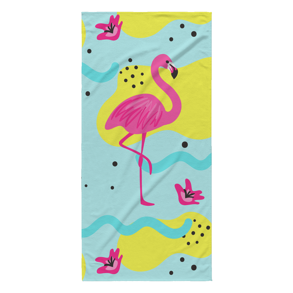 Kalila Pink Flamingo Designer Beach Towel 30 x 62 - Super Absorbent