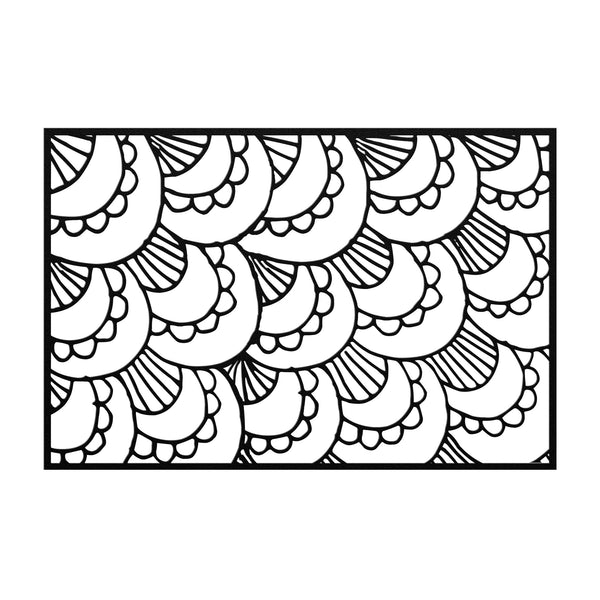 Scallops Hand Drawn Die-Cut Metal Panel