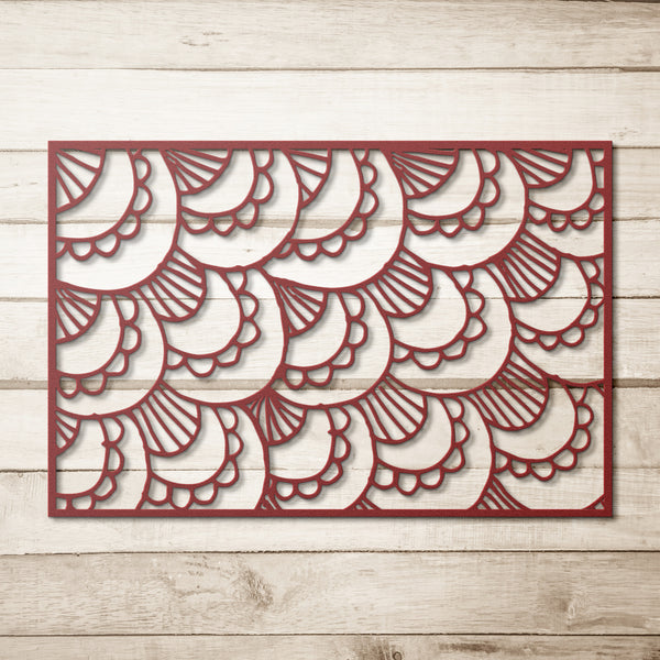 Scallops Hand Drawn Die-Cut Metal Panel