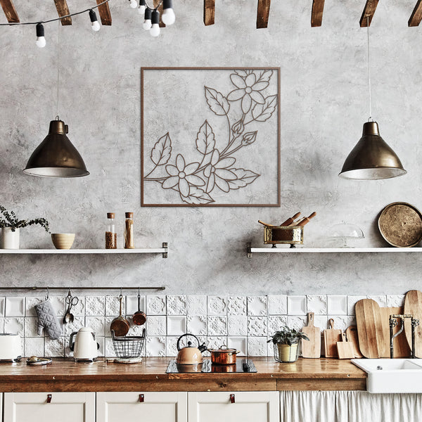 Six Petal Flowers Metal Wall Decor Wall Art Floral Wall Decoration