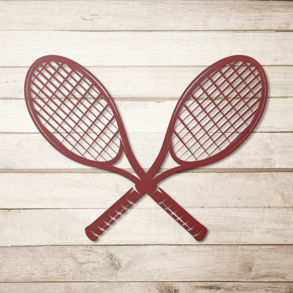 Tennis Racquets Crossed Custom Metal Wall Decor Wall Art Tropical Plant Wall Decoration