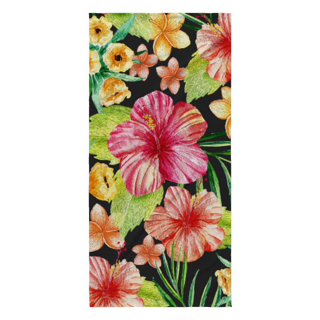 Layla Tropical Flower Designer Beach Towel 30 x 62 - Super Absorbent